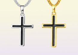 NAKE Cross Pendant & Necklace For Men/Women Gold Color Chain Religious Jewelry Christmas Gifts3598948