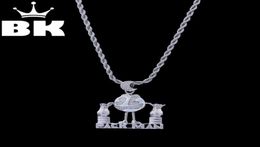 Pendant Necklaces THE BLING KING Custom Pack Man Necklace Hip Hop Full Iced Out Cubic Zirconia Gold Sliver CZ Stone5727948