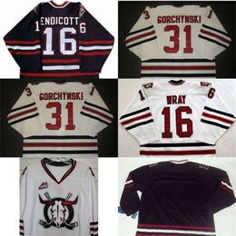 Kob Deer Rebels 16 Brennen Wray 16 Endicott 31 Gorchynski Mens Womens Youth 100% Embroidery cusotm any name any number Hockey Jerseys