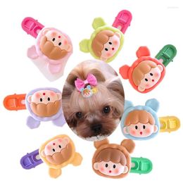 Dog Apparel Pet Colorful Hairpin Puppy Cartoon Man Hair Clips Grooming Accessories Girl Gift