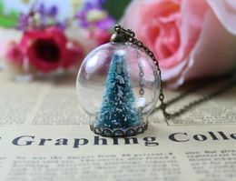 3PCS 30MM Christmas Tree Snow Globe NecklaceWishing Bottle PendantHandmade bottle Necklace9149022