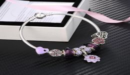 1621CM Fashion Charm Bracelet 925 Silver plated Bracelets Royal Crown Accessories Crystal Bead Diy Wedding Jewellery with box2003703