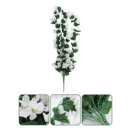 Decorative Flowers 4Petals Artificial Hanging Cherry Decor Fake Vine Wall Plants Orchid Flower Bouquet Silk