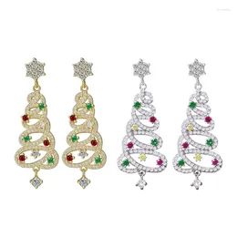 Dangle Earrings Exquisite Crystal Christmas Tree Earring For Women Girls