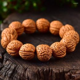 Strand Wild Collection Walnuts Jingbaleng Brain Texture Monkey Head Stump Pliable Temperament Beads Men And Women Bracelet