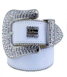 2022 Designer Belt Simon Belts for Men Women Shiny diamond belt Black on Black Blue white multicolour with bling rhinestones as gift2034167