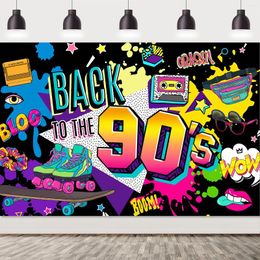 Party Decoration 90s Background Back To The Backdrop Radio Skateboard Graffiti Birthday Pography Props