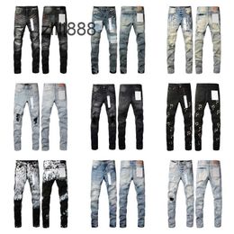 Jeans jeans viola sciolto in alto in vita ksubi jeans strappato jeans spot spot spot foro slancio denim streetwear silm piedi micro elastico pantaloni