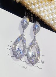 Cute Female Big Water Drop Earrings Fashion Silver Gold Wedding Earrings Jewellery Vintage Long Dangle Earrings For Women5762728