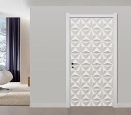 3D Stereo White Gypsum Texture Geometric Pattern Murals Wallpaper Modern Simple Living Room Home Decor PVC Art 3D Door Stickers T29046473