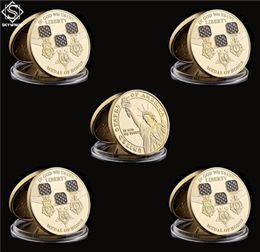 5PCS America In God We Trust Medal Of Honour 9991000 Craft Gold Plated Liberty Challenge Coin USA Collection4991874