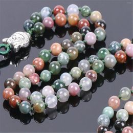 Chains 8mm Agate 108 Beads Handmade Tassel Necklace Trendy Everyday Wear Teenagers Tranquility Contemporary Gemstone Children