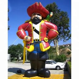 8mH (26ft) with blower Ocean Event Giant Inflatable Pirate Captain Cartoon Characters For Outdoor Display Kids Party Decoration