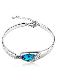 OMHXZJ Whole jewelry geometric woman fashion kpop star Crystal shoes 925 sterling silver adjustable Bangles SZ024500312