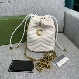 Soho Bag Luxurys Disco Designers Marmont Bag Mini Bucket Bag Wave Pattern Satchel Shoulder Bag Chain Handbags Crossbody Purse Lady Leath 5292