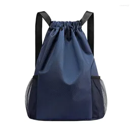 Shopping Bags Drawstring Bag Backpack Large Capacity Women Men Wear Resistant Anti-splash Outdoor Lock Riding Solid Zipper Pocket