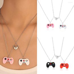 Pendant Necklaces Game Machine Necklace For Women Geometry Adjustable Magnetic Double Chain Couple Jewellery Accessories