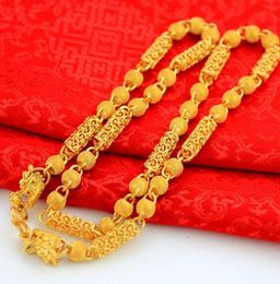 weighty HeavyTransport bead 78g 24k dragon Real Yellow Solid Gold Men039s Necklace Curb Chain 5mm Jewelry mintmark lettering 1700530