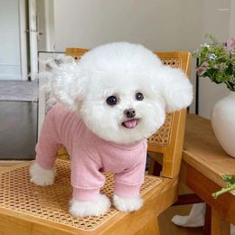 Dog Apparel 2024 Pet Clothes Autumn Winter Pit Strip Colour Button Cardigan Four-Legged Pants Small Cat Home