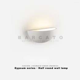 Wall Lamps Modern E27 Gypsum LED Lamp Nordic Sconces Indoor Bedside Bedroom Living Room Decor Illumination Home Kitchen Lighting