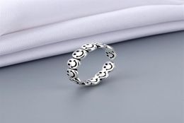 ring 2021 Trend Ancient Silver Color Happy Smiling Face Open for Women Punk Hip Hop Adjustable Fashion Jewelry Gift27379232497