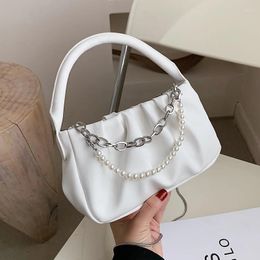 Shoulder Bags Folds Design Small PU Leather Crossbody For Women 2024 Spring Luxury Totes Trendy Chain Handbags And Purses