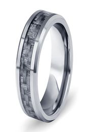 Mens Ring New Tungsten Steel Men039s Ring Fashion Jewelry New Simple Carbon fiber Tungsten Steel Ring5609248