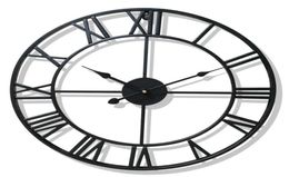 Wall Clocks Retro European Style Roman Numeral Clock Metal Material Sturdy And Durable Large Outdoor Garden Living Room Home Decor4955495