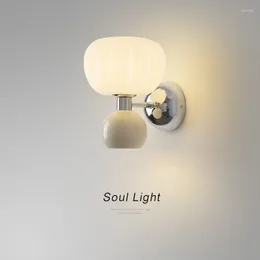 Wall Lamp Modern LED Minimalist For Bedroom Bedsides Study Living Room Hallway Balcony Reading Light Cream Pumpkin