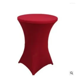 Table Cloth Solid Color Bar Counter Set For Banquet Catering El Wedding Decoration Elastic Cocktail Tablecloth Accessories Cover