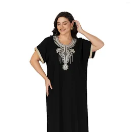 Ethnic Clothing Latest Summer Women Elegant Dresses Dubai Abay For Cotton Dashiki Muslim Islamic Arabic Robe Open African Abaya