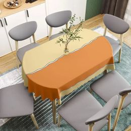 Geometric Printed Tablecloth PVC Waterproof Oilproof Table Cover Modern Style Ellipse Cloth Home Decorative 180cm 240428