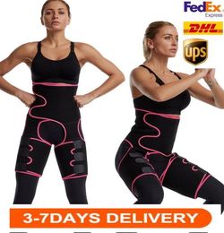 US Waist Trainer 3in1 Thigh Trimmers with BuLifter Body Shaper Arm Belt For Waist Support Sport Workout Sweat Bands2139662