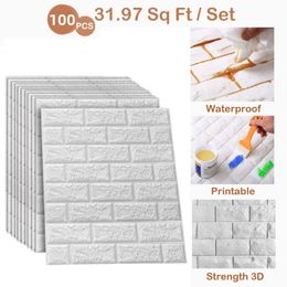 Brick Wall Panels 10 Pieces Coverage Area 38.7 Square FeetPeel Stick 3D WallpaperSelf-Adhesive Waterproof Foam Artificial Ti 240420