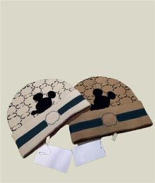 Fashion Cartoon Mouse Skull Caps Designer Letter Unisex Beanie Men Women Wool Cap Autumn Winter Warm Hats1234278