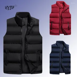Men's Vests 2024 Mens Vest Jacket Men Winter Warm Sleeveless Zipper Coat Autumn Stand-up Collar Male Work Wear