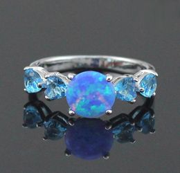 Cluster Rings Fashion Jewellery Blue Fire Opal Stone For Women Size 55 65 75 85 OR8472704066