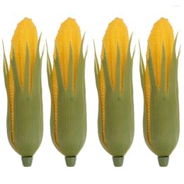 Decorative Flowers 4 Pcs Simulation Corn Artificial Vegetable Lifelike Food Toy Prop Fake Vegetables Model Modeling