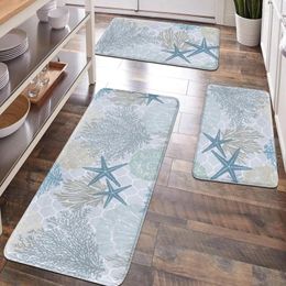 Carpets 1 Pack Door Mat Anti-Fatigue Floor Ocean Series Print Bathroom Kitchen Mat.