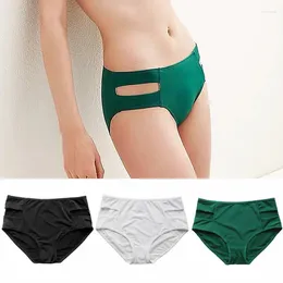 Women's Panties Japanese Thin Sports Hip Lift Briefs Large Size Hollow Out Solid Colour Ice Silk High Waist Thong Sexy Fun Underwear