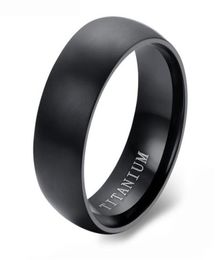 Round Surface Mens Classic Black Titanium Steel Plain Wedding Engagement Band Ring264220085962780550
