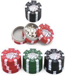 Factory Counter Tobacco Herb Spice Grinder Small Poker Chip Style Smoking Grinder Tobacco Accessories Mix Colors2692669