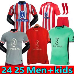 S-4xl Fans Atletico Madrids Maglie da calcio Griezmann 24 25 120th Anniversary 2024 2025 M.Lorente Koke Saul Correa Lemar Football Shirt Men Kid Uniforms XXXL Top