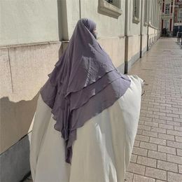 Ethnic Clothing 3 Layer Khimar Muslim Women Eid Prayer Garment Ramadan Islamic Overhead Burqa Headdress Nikab Niqab Abayas Hijab Scarf