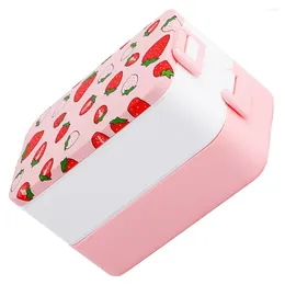 Dinnerware Strawberry Pattern Bento Lunch Box Portable Meal Containers 2-Tier Lunchbox For Picnic