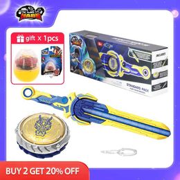 4D Beyblades Infinite Nado 6 Standard Package Angry Wave Dragon Glow Metal Rotating Top Gyroscope and Monster Icon Sword Launcher Anime Childrens Toy Q240430