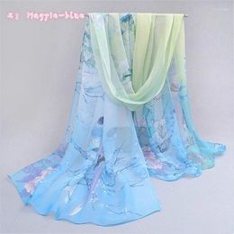 Scarves Summer Chiffon Scarf Butterflies Women's Long Shawl Spring Infinity Foulard Hijab 150 40cm