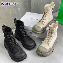 Boots Ankle Women Flat Platform Fashion Autumn Winter Non-slip Waterproof Chunky Shoes Keep Warm Vc4691