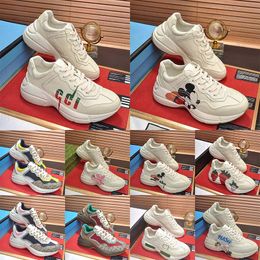 aaa+Quality Rhyton shoes Woman Heels Dress Shoes Men Women Casual Gicc Multicolor Trainers Vintage Chaussures Platform Sneaker Strawberry GAI chaussures