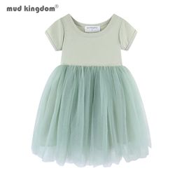Mudkingdom Sparkly Girls Tutu Dress Short Sleeve Wedding Princess Party Dresses for Big Girl Tulle Clothes Children Summer 240413